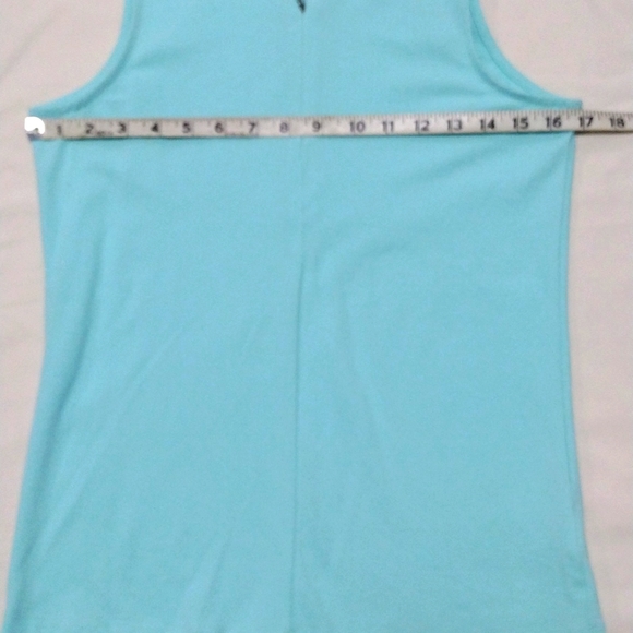 Renuar Womens Sleeveless Collared Shirt R7676 Turquoise - Picture 4 of 9